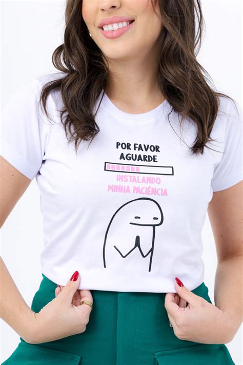 Camiseta Flork Branca Frases 100 Algodão