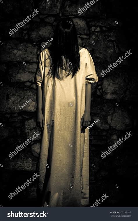 Horror Scene Long Black Hair Scary Stock Photo 102285187 Shutterstock