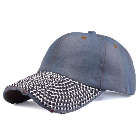 Strass Baseball Cap Mannen Vrouwen Effen Kleur Mod Grandado