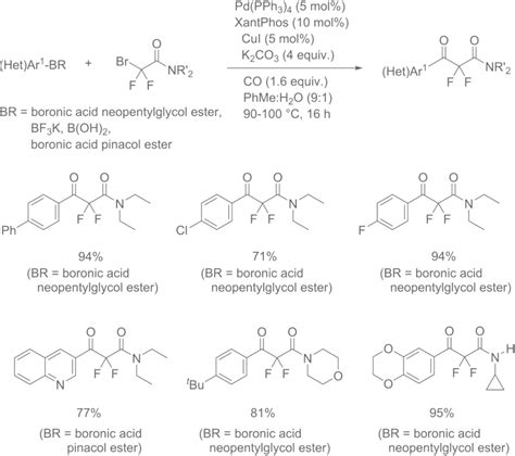 Pd PPh3 4catalyzed coupling between αbromoα αdifluoroamides and