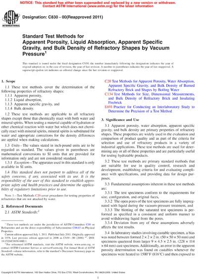 Astm C Standard Test Methods For Apparent Porosity