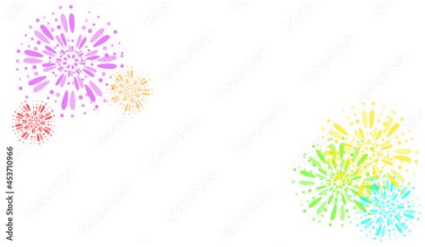 white background with colorful fireworks Stock Illustration | Adobe Stock