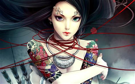 Papel De Parede Anime Obra De Arte Colar Tatuagem Heterocromia