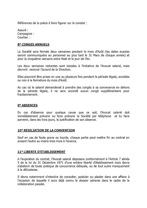 Mod Le De Contrat De Travail Avocat Salari Doc Pdf Page Sur