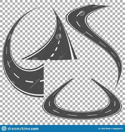 Winding Road Isolated Highway Vector Stock Illustration Illustration