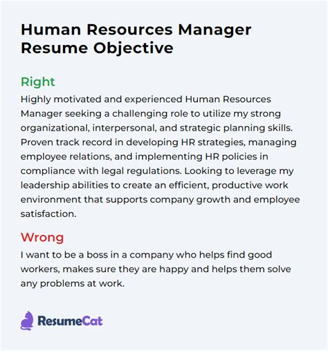 Top Human Resources Manager Resume Objective Examples