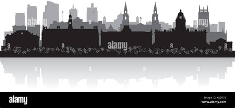 Leeds City Skyline Silhouette Vektor Illustration Stock Vektorgrafik