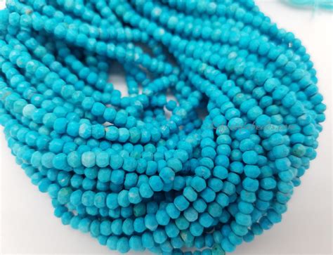 Mm Turquoise Howlite Faceted Inches From Lifestylebeads On