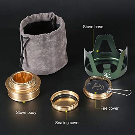 REDCAMP Mini Alcohol Stove For Backpacking Lightweight Brass Spirit