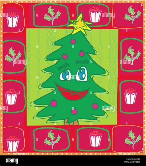 funny christmas tree card Stock Photo - Alamy