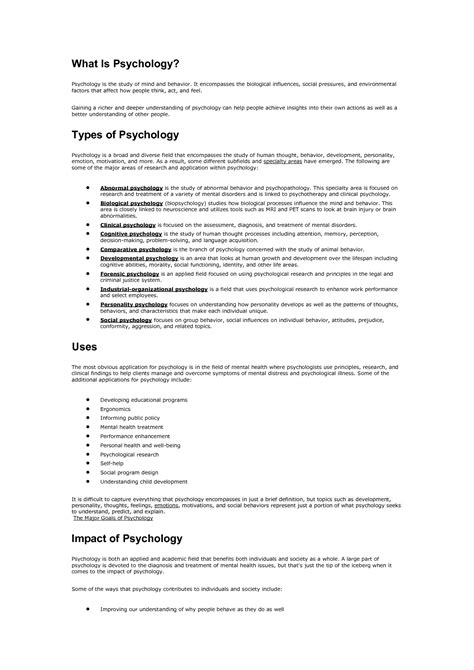 Solution The Major Branches Of Psychology Studypool