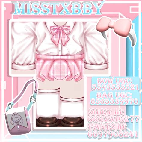 Four Soft Aesthetic Kawaii Roblox Outfits With Matching Accessories In 2021 Roblox Shirt