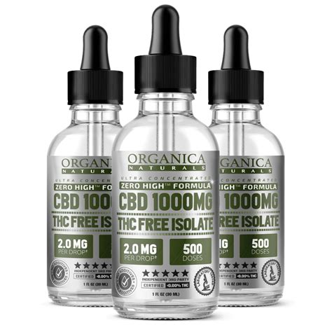 Zero High Cbd Oil Ultra Concentrated Isolate Tincture Thc Free