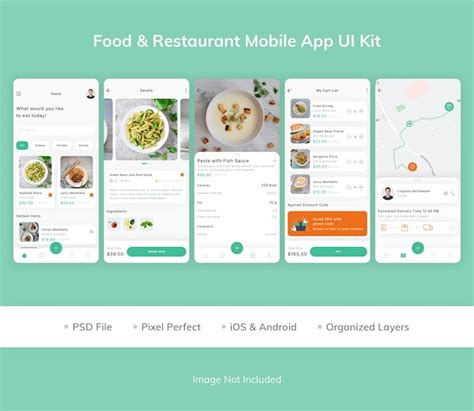 Premium Psd Food And Restaurant Mobile App Ui Kit