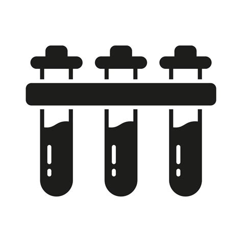 Test Tube Set In Lab Rack Silhouette Icon Chemistry Research Beaker