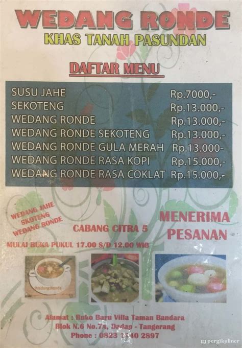 Selalu Diperbarui Menu Wedang Ronde Khas Tanah Pasundan Cengkareng