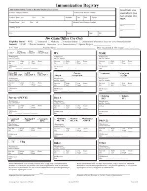 Fillable Online Msdh Ms Immunization Registry Fax Email Print Pdffiller