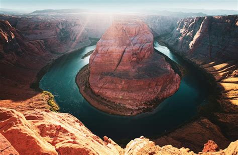 Premium Photo | Arizona horseshoe bend in grand canyon sunrise at ...