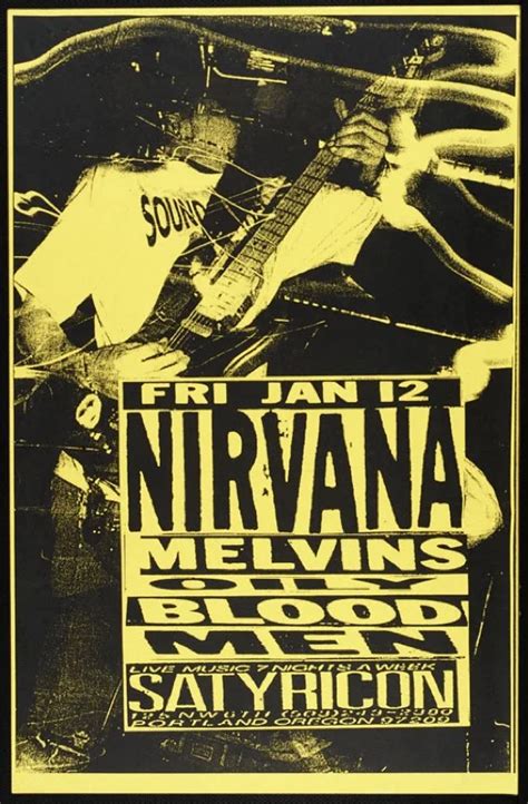 Vintage Nirvana Concert Posters Playing Guitar Retro Poster Canvas ...