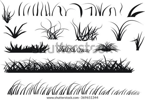 Grass Vector Silhouette เวกเตอร์สต็อก ปลอดค่าลิขสิทธิ์ 369651344