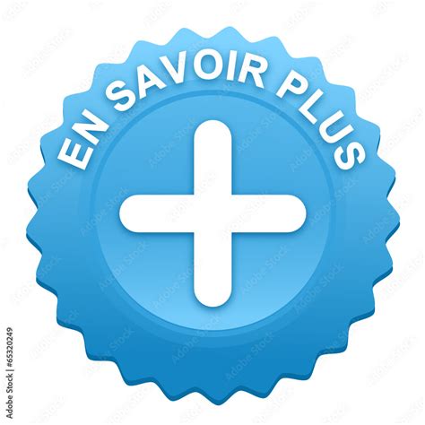 Vetor de en savoir plus sur bouton web denté bleu do Stock Adobe Stock