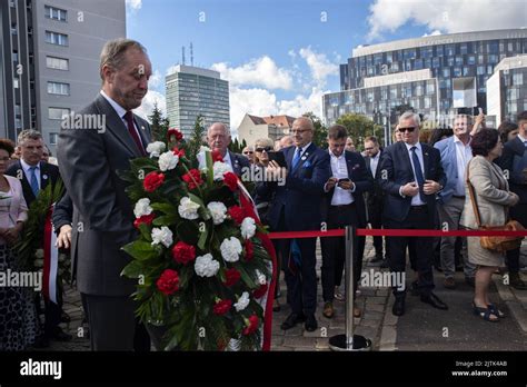 Pomeranian Marshal Mieczys Aw Strug Lays A Wreath At The Monument To