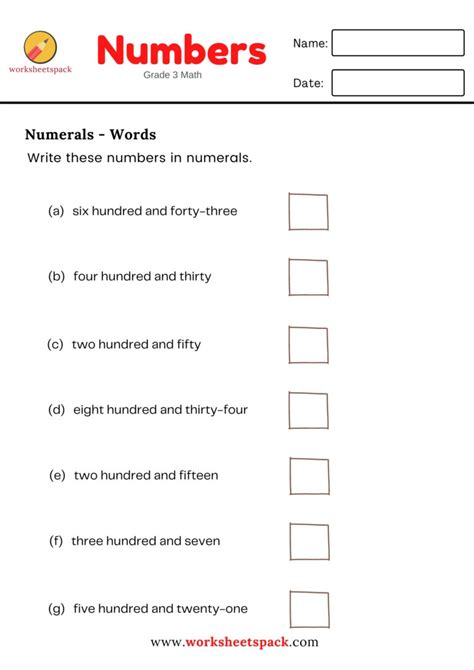 Write The Fractions In Words Worksheetspack