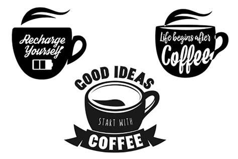 3 Coffee Cups Quotes Graphic by CarryBeautySVG · Creative Fabrica