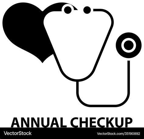 Annual Checkup Icon Black Sign Royalty Free Vector Image