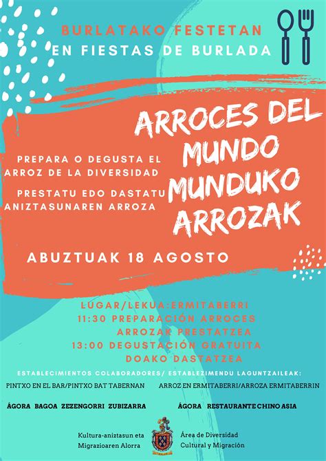 CARTEL ARROCES DEL MUNDO FIESTAS 001 Burlatako Udala Ayuntamiento