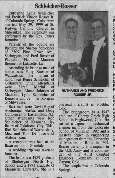 Rick Rosser wedding - Newspapers.com