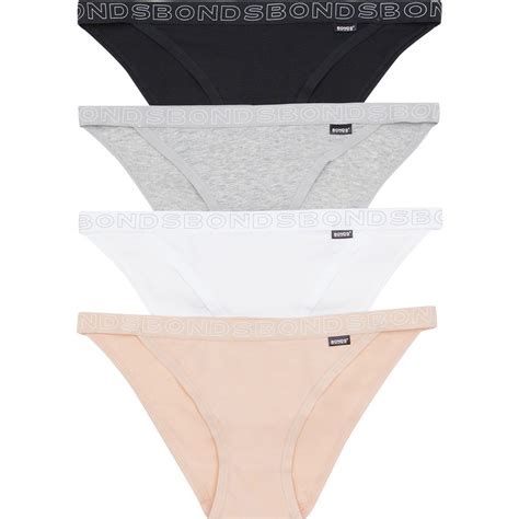 Bonds Women S Everyday Hipster String Bikini 4 Pack Neutral Size 10