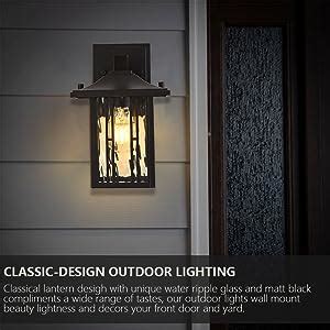 Oupavocs Outdoor Porch Lights With Gfci Outlet Bronze Exterior Lights