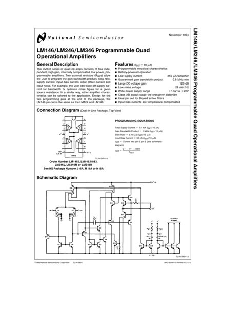 Lm Lm Lm Programmable Quad Operational Amplifiers