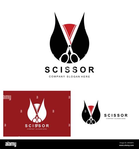 Scissors Logo Design Vector Illustration Cutting Tool Icon Sticker