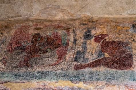 Murales Antiguos En El Templo De Pinturas De Bonampak México Foto