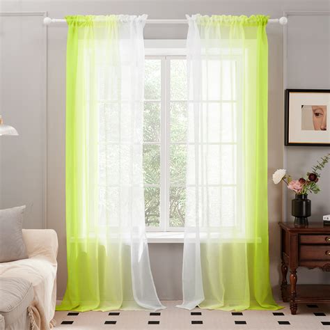 Deconovo Sheer Curtains Voile Semi Sheer Curtains For Bedroom Rod Pocket Voile Sheers Curtains