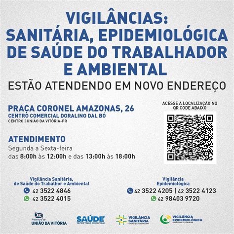 Vigilâncias De União Da Vitória Estão Atendendo Em Novo Endereço