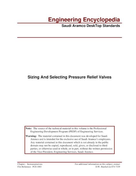 Pdf Sizing And Selecting Pressure Relief Valves Pdfslidenet