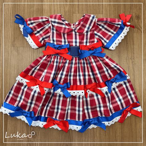 Vestido Festa Junina Xadrez Luka For Babies