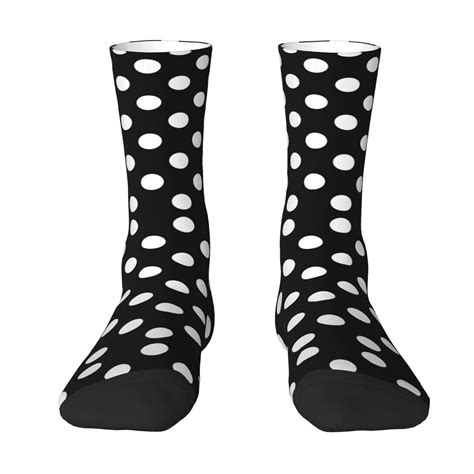 Junzan Black And White Polka Dot Mens Funny Socks For Men Women