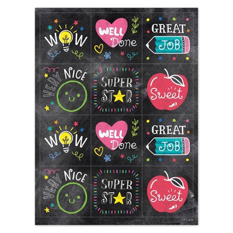 Chalk It Up Colorful Chalk Reward Stickers By Creative Teaching Press