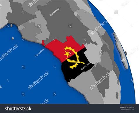 Political Map Angola National Flag Symbol Stock Illustration 585395144 ...