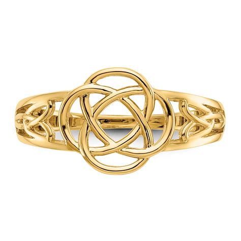 14k Yellow Gold Ladies Irish Claddagh Celtic Knot Band Ring Size 600 Fine 696563821192 Ebay