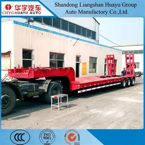 Lines Axle T Grooved King Pin Lifting Low Bed Semi Trailer