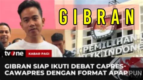 Gibran Siap Debat Cawapres 2024 Khabar Pagi TvOne YouTube