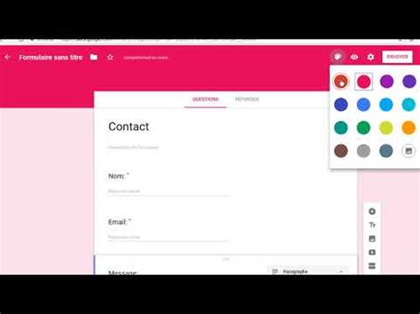 Cr Er Un Formulaire De Contact Avec Google Forms Youtube