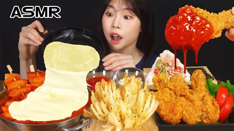 Asmr Mukbang 직접 만든 떡볶이 양념치킨 김밥 먹방 And 레시피 Fried Chicken And Tteokbokki