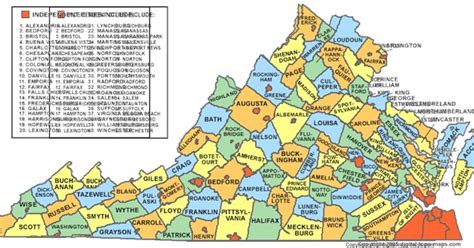 Detailed Map Of Virginia Counties