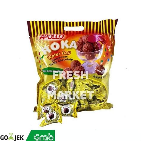 Jual Cemilan Apollo Roka Wafer Ball Chocolate 50 Pcs 300gr Halal